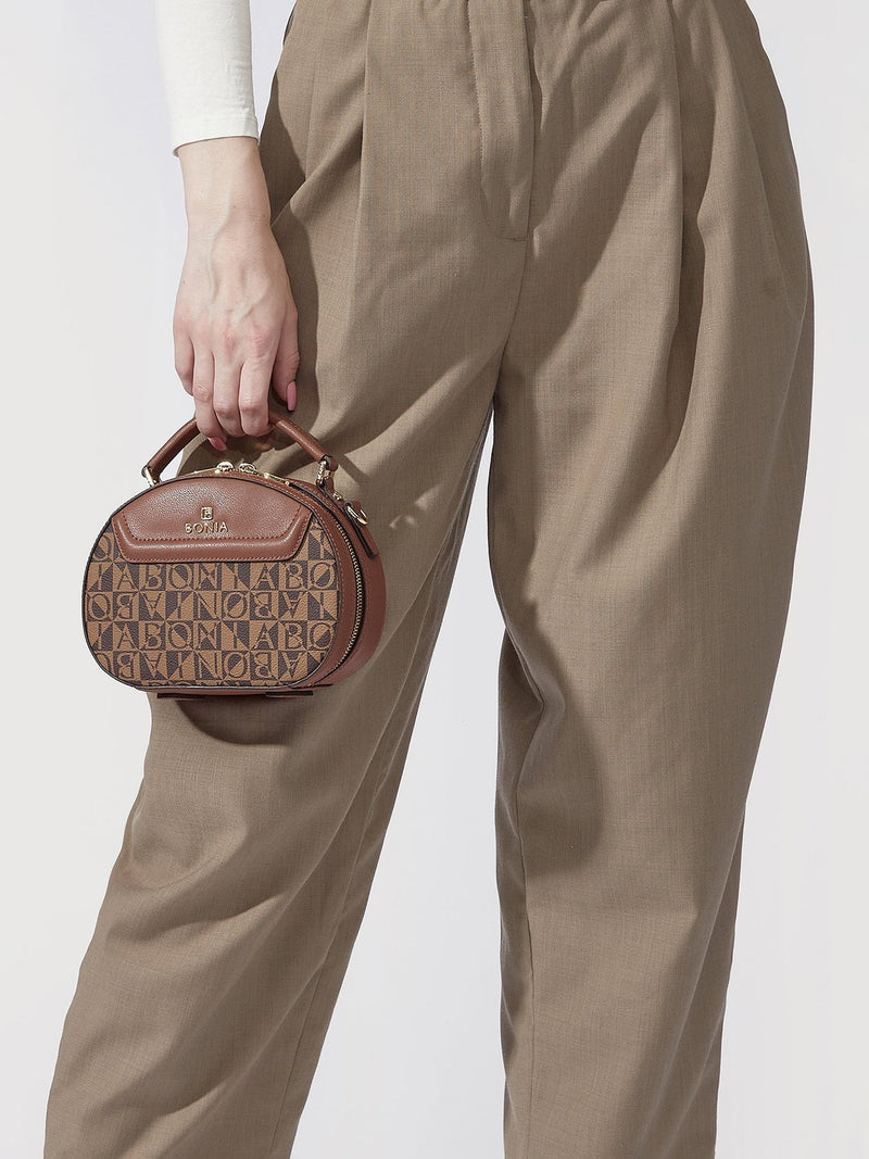 Estela Monogram Rounded Satchel