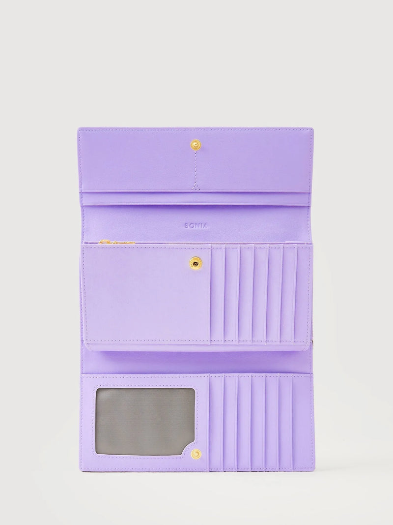 Lydia Monogram Long 3 Fold Wallet